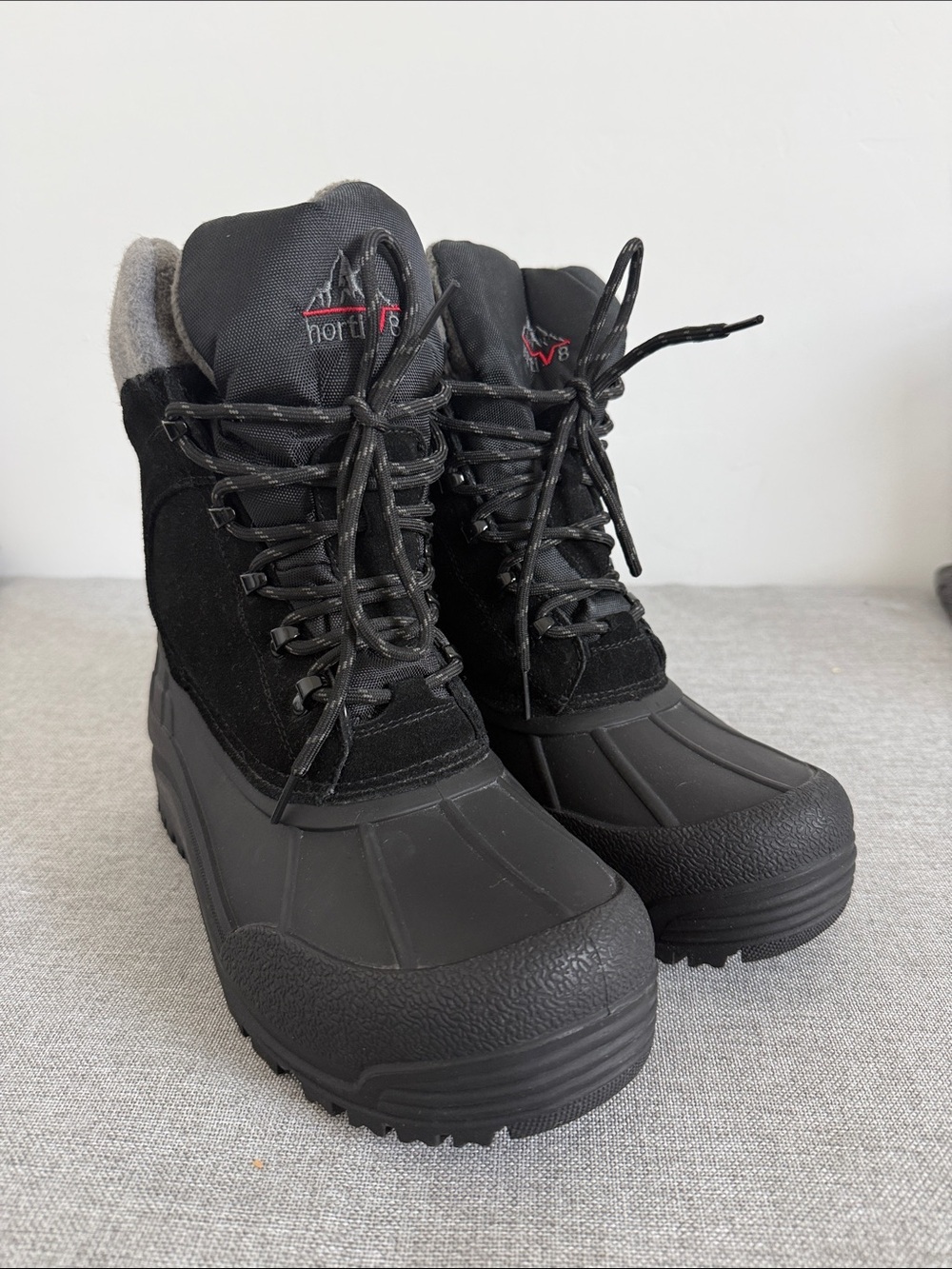 NORTIV 8 Men's Insulated Waterproof Winter Snow Boots Black Size 9